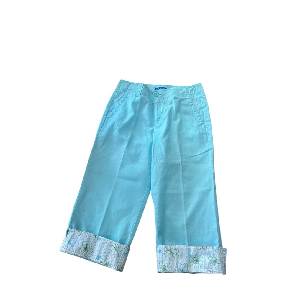 Dockers Light Blue Cropped Capri Pants Cuffed Nouveau Fit Women's‎ Size 4